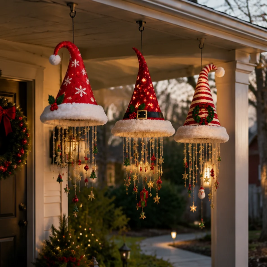 Lighted Santa Hat Hanging Chandelier: Decor Gift & Holiday Charm