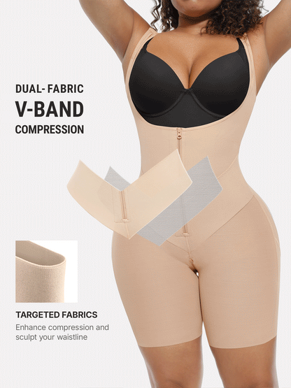 V-Shaped Faja Tummy Control Butt Lift Bodysuit - 11