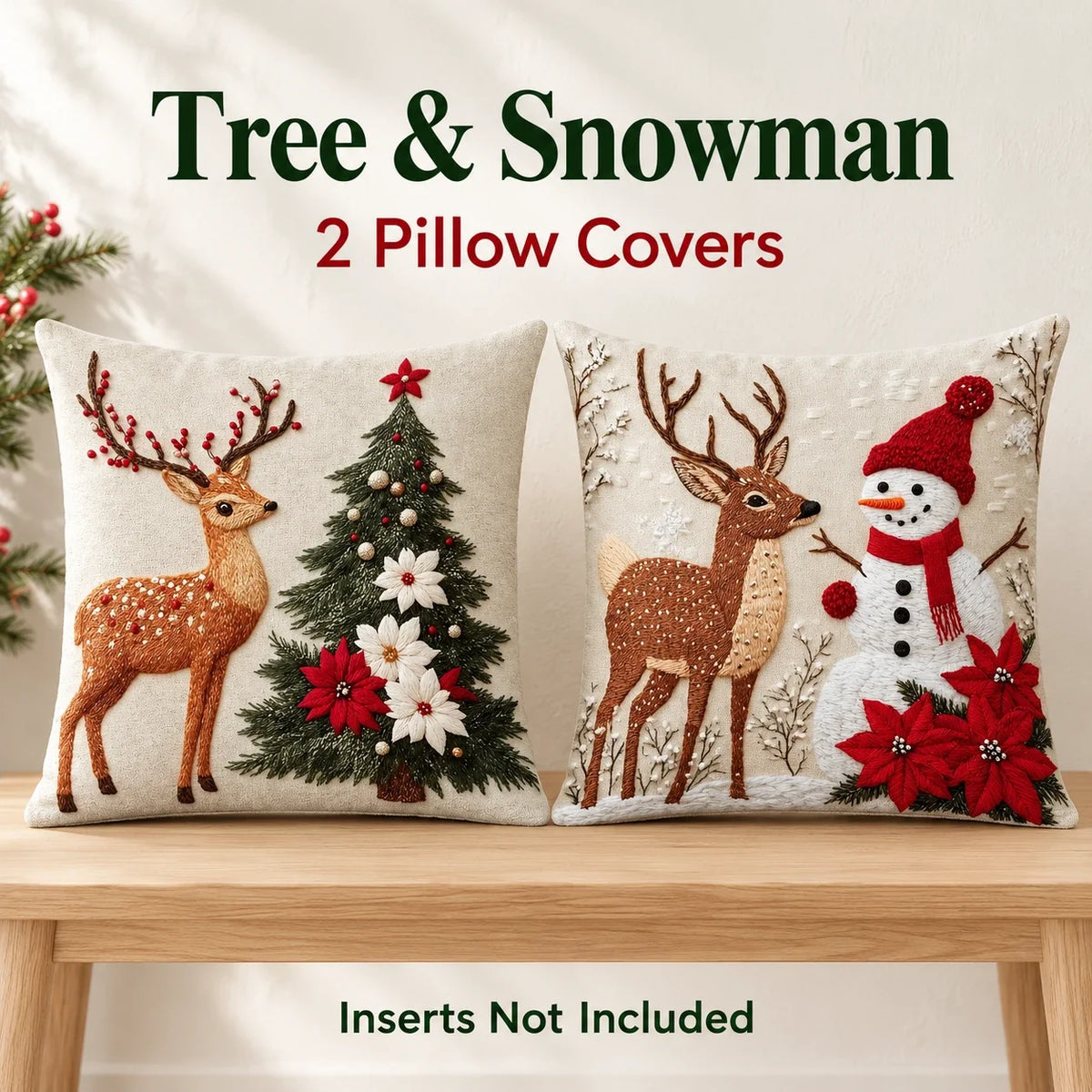🎄 Christmas Decorative Pillow Covers Set — Festive Designs & Cozy Home Style