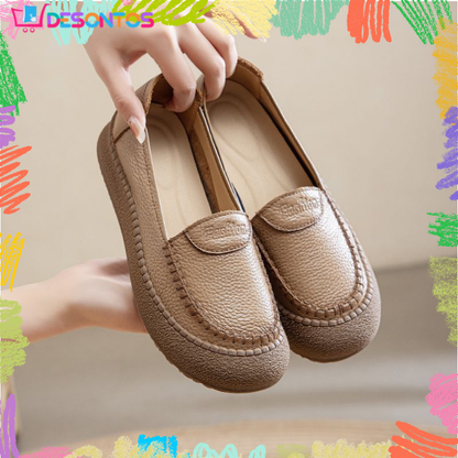 Genuine Cowhide Leather Soft-Sole Shoes