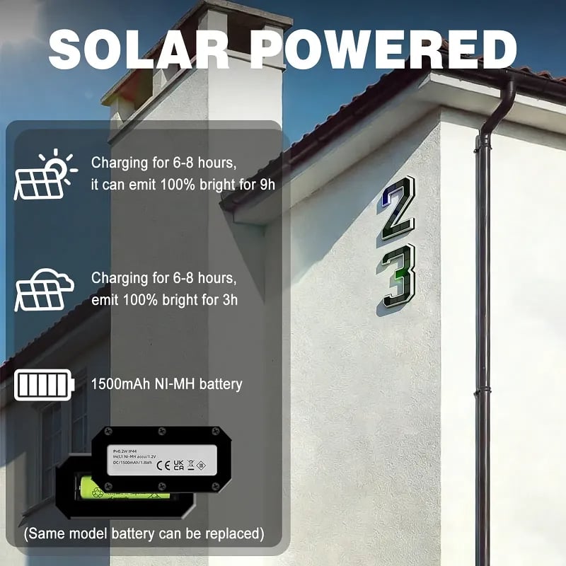 🔥Last Day 49% OFF🔥Solar Lighted House Numbers LED Numbers, Waterproof for Outside