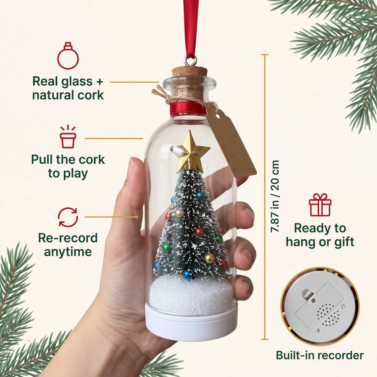 Merry Christmas Tree Message Bottle