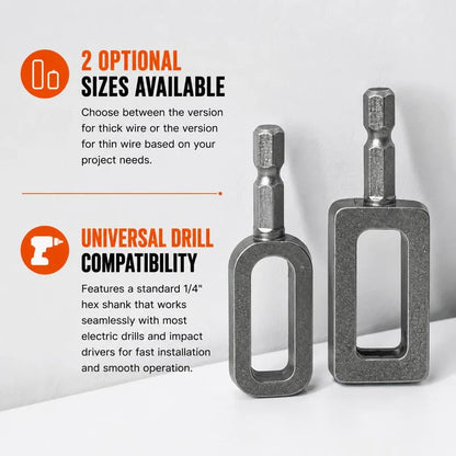 3PCS 🧰Steel Wire Twisting Tool for Drill - Fast Tightening & Auto Trimming Wire Twist Attachment
