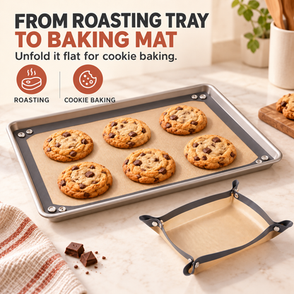 🍪 2-in-1 Foldable Silicone Baking Tray