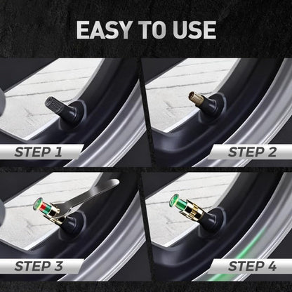 3-Color Tire Pressure Alert Caps