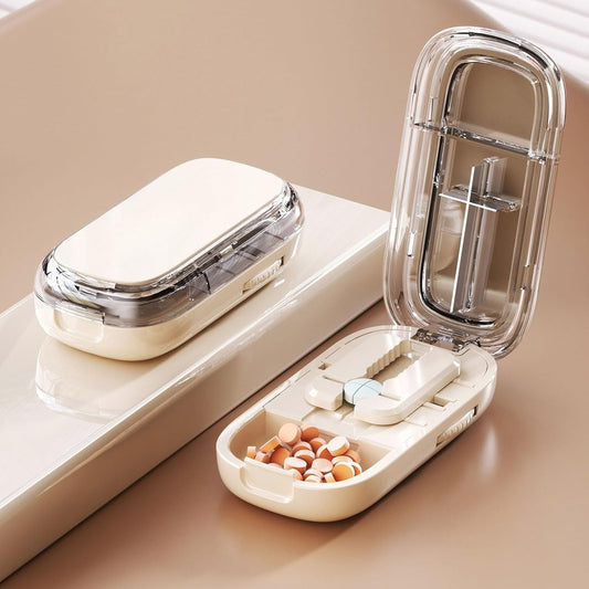 Portable Pill Storage Box & Cutter: Compact Design & Easy Dose Control