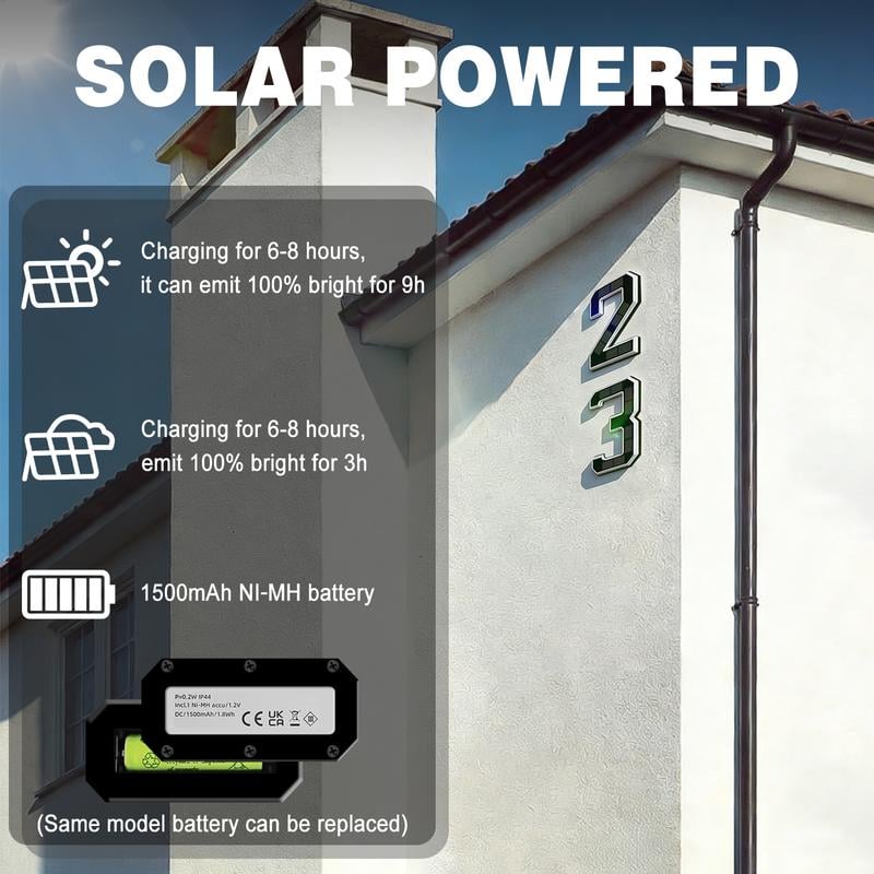 🔥Last Day 49% OFF🔥Solar Lighted House Numbers LED Numbers, Waterproof for Outside