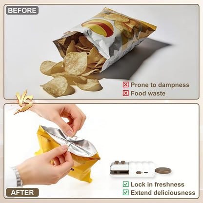 4-in-1 Rechargeable Mini Bag Sealer: Cutter, Magnet & Bottle Opener