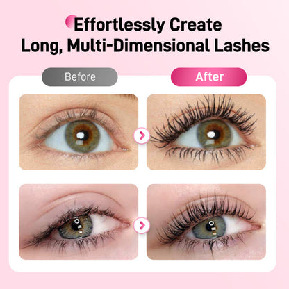 💕50% OFF NOW! Double-Ended Waterproof Lengthening & Curling Mascara, Cartoon-Like Voluminous Lashes, Smudge-Proof Long Lasting Eye Makeup, No Clumping Lash Mascara
