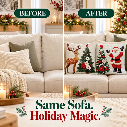 🎄 Christmas Decorative Pillow Covers Set — Festive Designs & Cozy Home Style