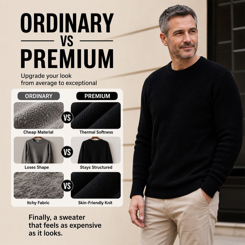 Men’s Casual Crew Neck Knit Sweater - Classic Style & Cozy Comfort