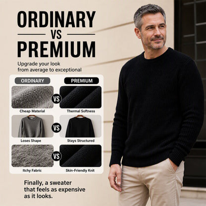 Men’s Casual Crew Neck Knit Sweater - Classic Style & Cozy Comfort