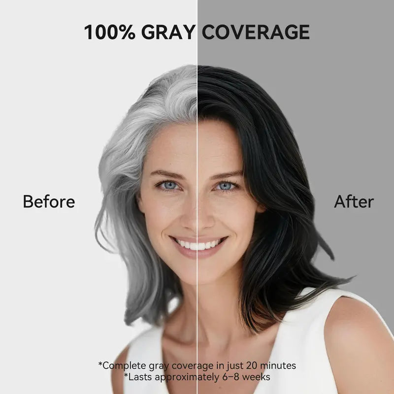Limer 6-in-1 Multicolor Hair Dye Shampoo - 460ml Herbal, Ammonia-Free, Semi-Permanent, No Bleach Formula with Black Currant Leaf Extract for Adults, Anti-Aging Gray Hair Coverage, 48-Hour Patch Test Required At-Home Haircare
