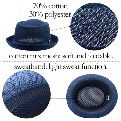 Unisex Breathable Mesh Pork Pie Hat
