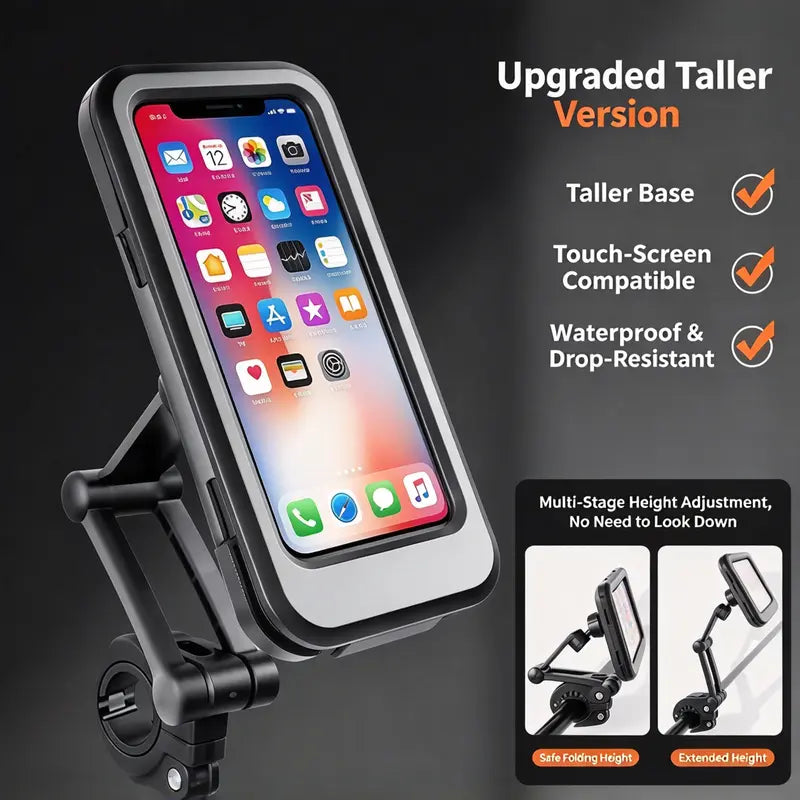 🚴 Waterproof Bike Phone Mount – 360° Rotating Shockproof Handlebar Holder for 4–6.7" Phones