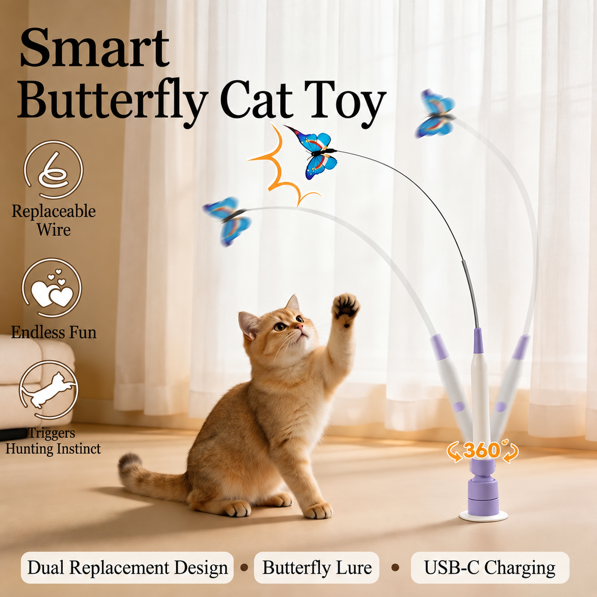 Smart Butterfly Cat Toy  🐾 V3