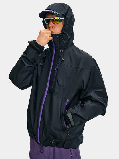 15,000mm Waterproof Hard Shell Jacket – Fully Seam-Taped, Windproof Unisex Outdoor Shell – Black / 3XL