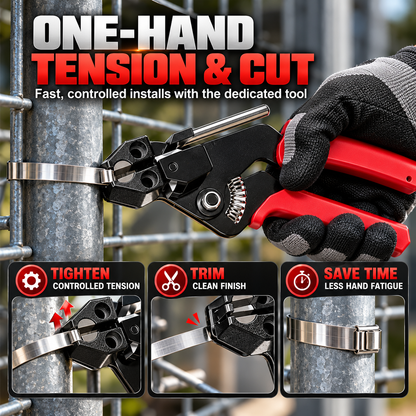 304 Stainless Steel Cable Tie Kit with Tool + 100 Ties: Durable & Easy Installation