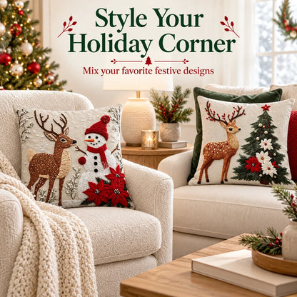 🎄 Christmas Decorative Pillow Covers Set — Festive Designs & Cozy Home Style