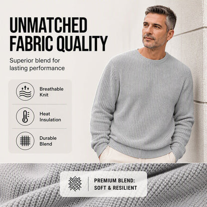 Men’s Casual Crew Neck Knit Sweater - Classic Style & Cozy Comfort