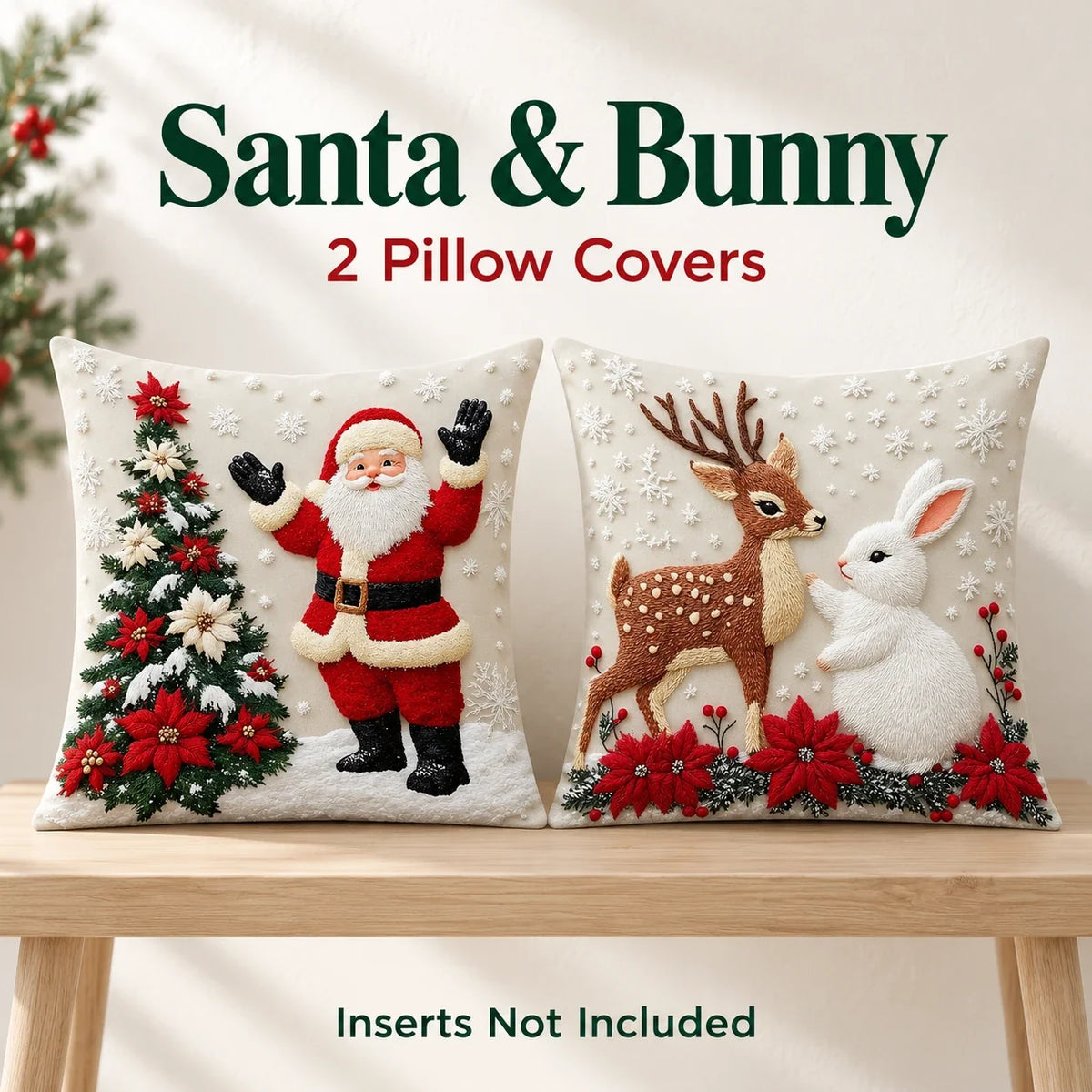 🎄 Christmas Decorative Pillow Covers Set — Festive Designs & Cozy Home Style