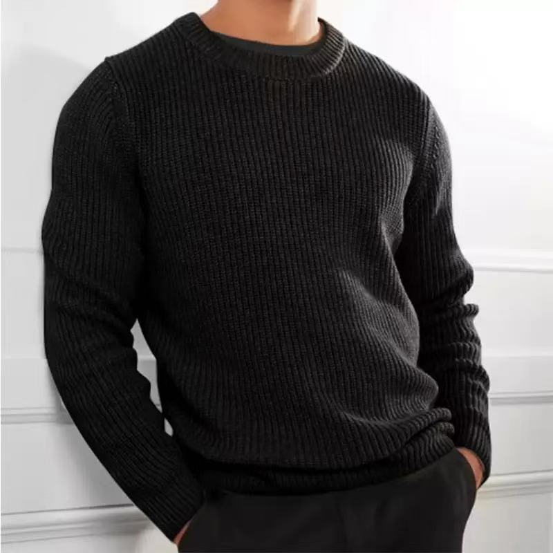 Men’s Casual Crew Neck Knit Sweater - Classic Style & Cozy Comfort