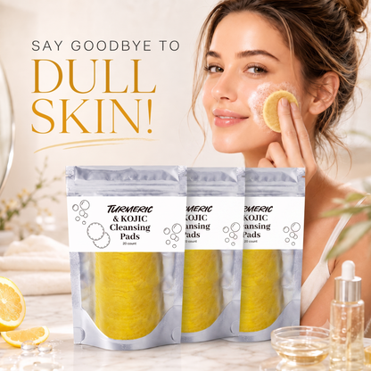 🌿 Natural Turmeric & Kojic Acid Facial Cleansing Pads - Gentle Cleansing & Daily Skin Care