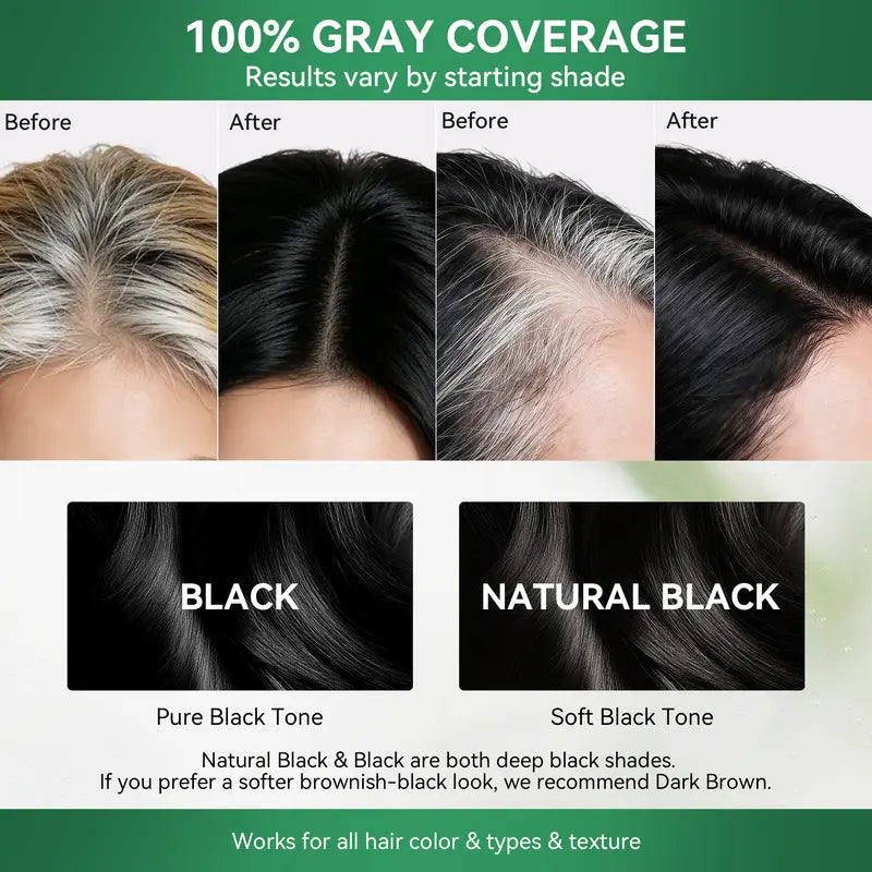Limer 6-in-1 Multicolor Hair Dye Shampoo - 460ml Herbal, Ammonia-Free, Semi-Permanent, No Bleach Formula with Black Currant Leaf Extract for Adults, Anti-Aging Gray Hair Coverage, 48-Hour Patch Test Required At-Home Haircare