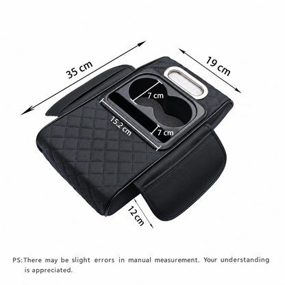 Car Armrest Cushion,5-in-1 Center Console Cover with 2 Storage Bags Cup Holder