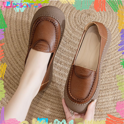 Genuine Cowhide Leather Soft-Sole Shoes