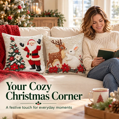 🎄 Christmas Decorative Pillow Covers Set — Festive Designs & Cozy Home Style