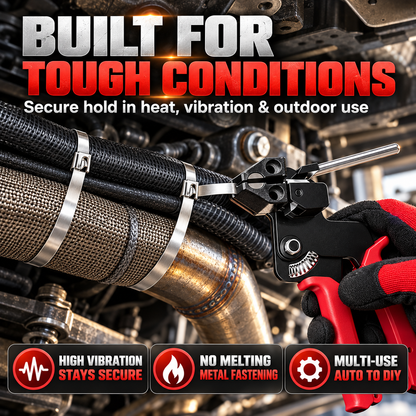 304 Stainless Steel Cable Tie Kit with Tool + 100 Ties: Durable & Easy Installation