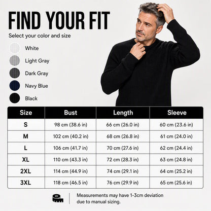 Men’s Casual Crew Neck Knit Sweater - Classic Style & Cozy Comfort