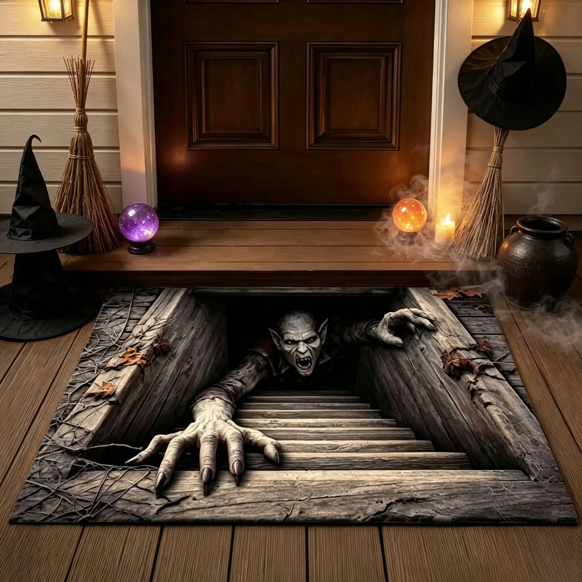 🎃 3D Halloween Horror Floor Mat – Spooky Illusion & Festive Home