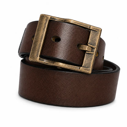 Premium Handmade Genuine Leather Belt: Vintage Design, Alloy Buckle & Durability