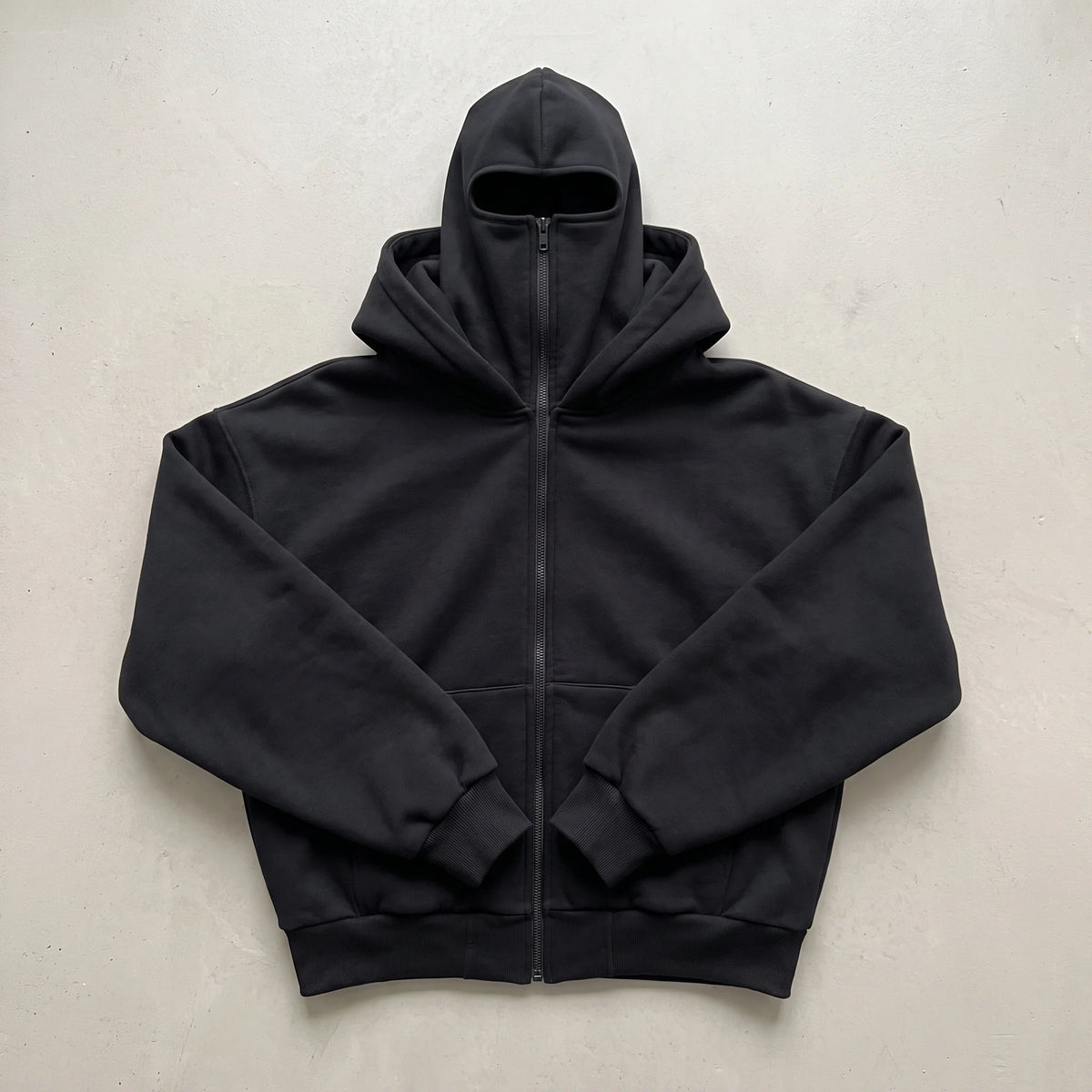 SUZVO black heavyweight zipped hoodie