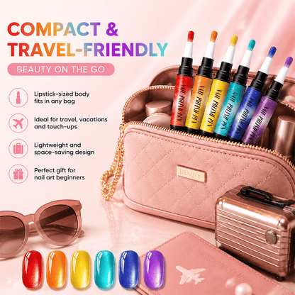 💅 6PCS DIY Gel Nail Art Painting Pen Set – Creative Designs & Easy-to-Use, Salon Beauty at Home