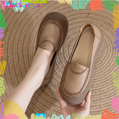 Genuine Cowhide Leather Soft-Sole Shoes