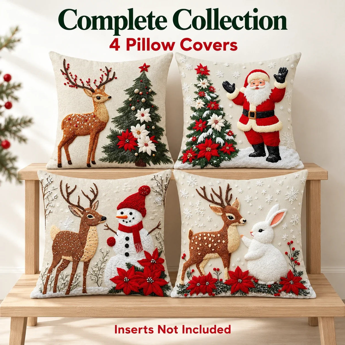 🎄 Christmas Decorative Pillow Covers Set — Festive Designs & Cozy Home Style