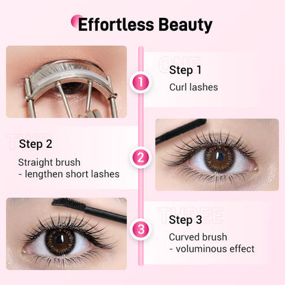💕50% OFF NOW! Double-Ended Waterproof Lengthening & Curling Mascara, Cartoon-Like Voluminous Lashes, Smudge-Proof Long Lasting Eye Makeup, No Clumping Lash Mascara