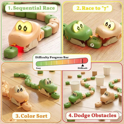 RC Magnetic Hungry Snake Game – Interactive Growing Snake Toy with Lights & Sounds