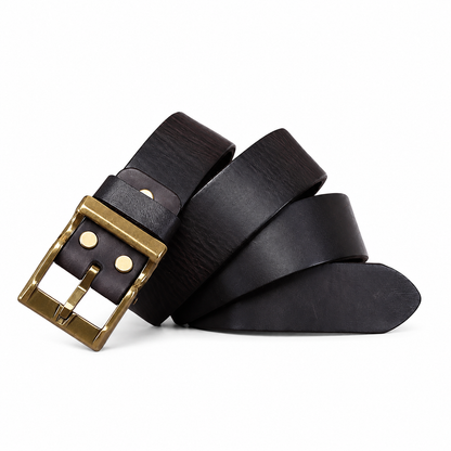 Premium Handmade Genuine Leather Belt: Vintage Design, Alloy Buckle & Durability
