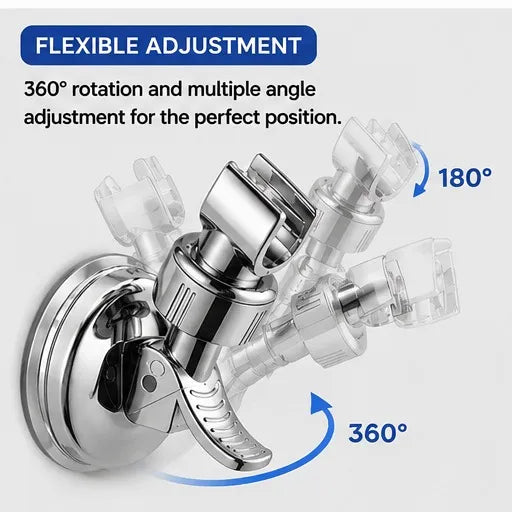 Adjustable Shower Head Holders Removable Suction Cup: Easy Installation & Strong Suction Cup