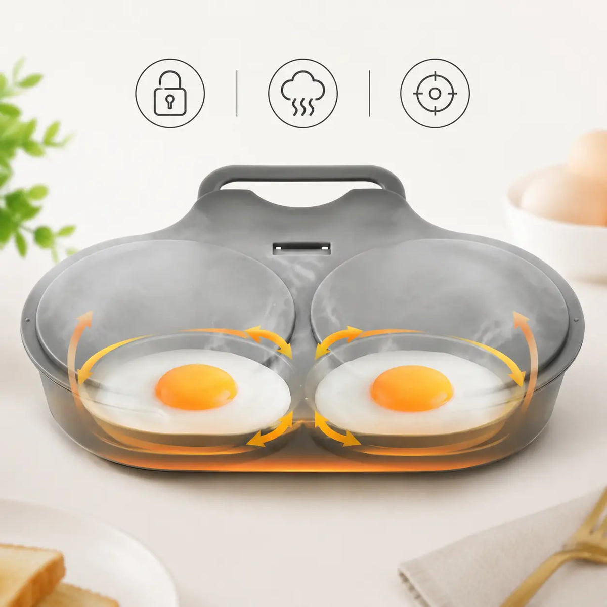Easy to Clean Microwave Egg Steamer