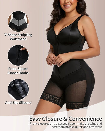 Sculpt & Smooth Front-Zip Full Body Shapewear Bodysuit