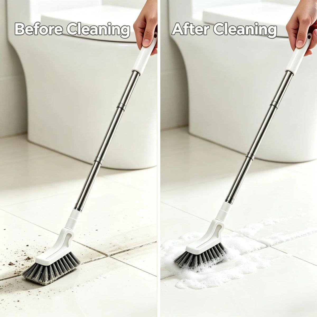 🧼 Long Handle Telescopic Crevice Cleaning Brush – For Bathroom, Toilet, Floors & Windows, Easy Cleaning