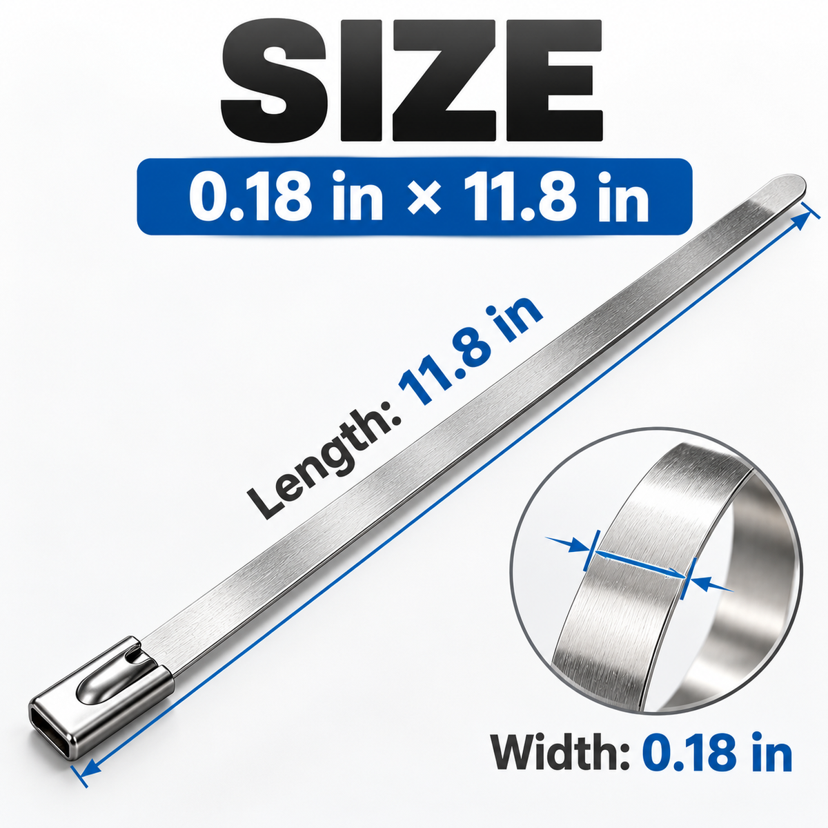 304 Stainless Steel Cable Tie Kit with Tool + 100 Ties: Durable & Easy Installation
