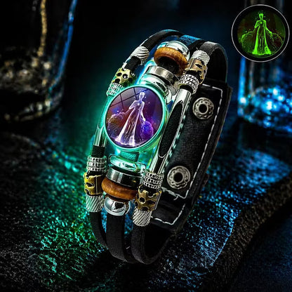 Glow‑in‑the‑dark Leather Zodiac Sign Bracelet: Unique Design & Personalized Style