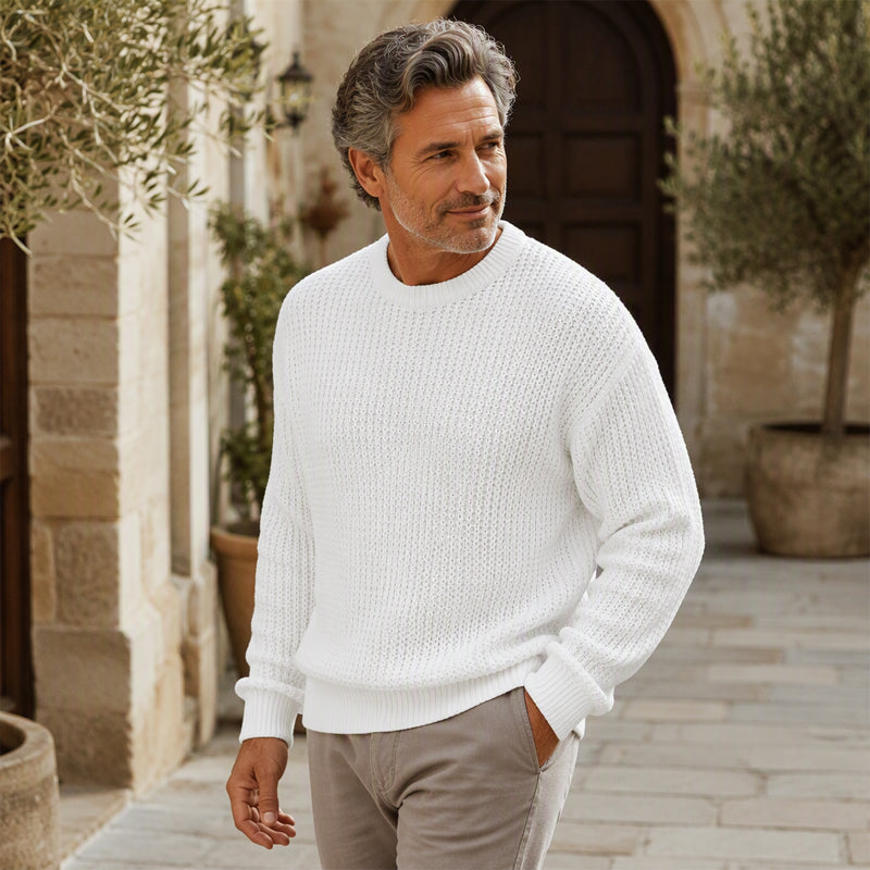 Men’s Casual Crew Neck Knit Sweater - Classic Style & Cozy Comfort