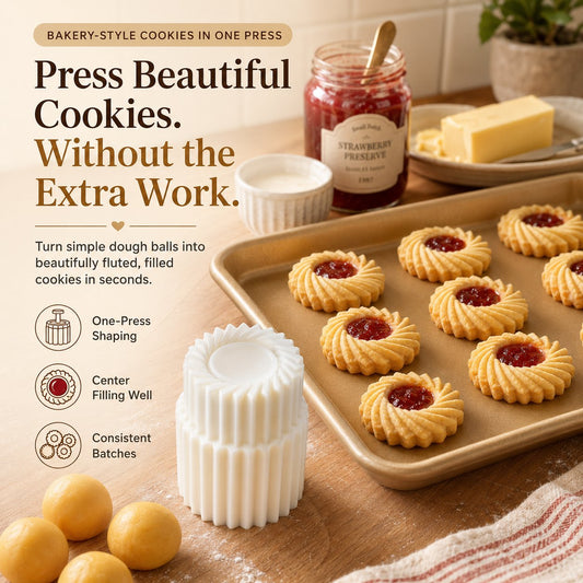 🍪Fluted Jam Cookie Press: Easy Pressing & Perfect Jam Filling